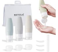 RETZLA Travel Bottles for Toiletries Travel Shampoo Set Travel Essentials for International Travel Shampoo Bottle Leak-Proof SiliconeTravel Container (4 Bottles of 66ml)