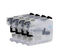 REUISAX Refillable Ink Cartridges With Auto Reset Chip 4-pack Compatible With Printer Supplies DCP-J4110DW J132W J152W J552DW J752 LC123 LC121 LC125 LC127 LC129 XL(LC125)
