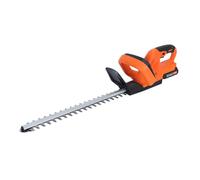 reukmuuc Cordless Hedge Trimmer, 20-Inch Electric Bush Trimmer with Dual-Action Blades, Lightweight Shrub Cutter, Battery & Charger Included, Ideal for Garden Maintenance Orange