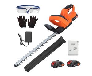 reukmuuc Electric Cordless Hedge Cutter, 21V Battery Powered Handheld Hedge Trimmer, 800W Rechargeable Hedge Trimmer, Portable Tool for Garden/Yard Trimming, Pruning Orange