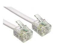 Reulin 20M Flat Landline Telephone Broadband Cable Cord, Wifi Modem Router Wire to RJ11 Phone Socket or Microfilter, ADSL 2+ Filter/Fibre Optic 6/4 High-Speed Internet Lead (20 Metres, White)