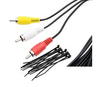 Reulin 5M Long RCA Audio Cable, 3 RCA Male Yellow/White/Red, 5 Metres, Black