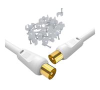 Reulin Aerial Cable Lead 7M, MALE-MALE Connection, Antenna Coaxial Wire, Slim 3C2V RF Coax For 4K/8K TVs Signal Amplifiers Y Splitter Wall Socket Booster Sky Box (Gold-Plated 7 M Long)