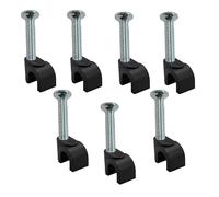 Reulin Premium 5mm Cable Clips 100+ Pack with Thick Steel Nails Super Strong & Unique Nail Design for Outdoor and Indoor Use Wire Management For Ethernet Cord Cat5 Cat6 Coax 3C2V - Black 5 mm Clip