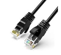 Reulin Ultra-Thin Ethernet Cable 1.5M, High-Speed Internet Lan Wire Cat6 Ethernet Cable 1GHz Gigabit RJ45 Network Lead Patch Cord (Black, 1.5 Metres)