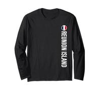 Reunion Island Flag Vertical Long Sleeve T-Shirt