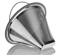 Reusable #1 Coffee Filter for Technivorm Moccamaster Cup One Coffee Maker | Also Fits Kalita 102, DOWAN V-Shape & Melitta No.2 Single Serve Coffee Drippers, Stainless Steel Mesh Replaces Paper Filters