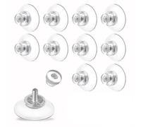 Reusable 10 Pack 30mm Clear Suction Cup Hooks with Knurled Nut No Drill | Strong grip pads with twist lock design ensure secure hold on smooth surfaces easy install and remove without leaving marks.