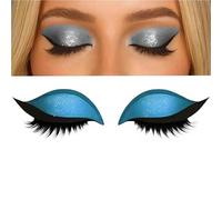 Reusable 3 Pair Eye Shadow Eyelash Patch 2-In-1 Eye Makeup Sticker With False Lashes & Shadow Waterproof Cosmetic Tools(Blue_3 Pairs)