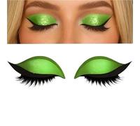 Reusable 3 Pair Eye Shadow Eyelash Patch 2-In-1 Eye Makeup Sticker With False Lashes & Shadow Waterproof Cosmetic Tools(Green_3 Pairs)