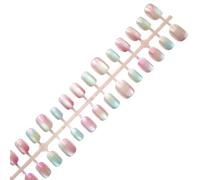 Reusable 3D Embossed Artificial Nails, Short Press On for Party for Wedding for Ladies, Square False Almond Shape, size to 2