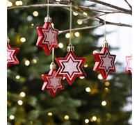 Reusable 6 Piece Candy Ornaments for Christmas Tree, Plastic Decorations Suitable for Various Holiday and Celebration Uses (pentagram)