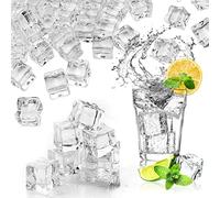 Reusable Acrylic Fake Ice Cubes Highly Transparent Ice Side Length 1.7 cm for Accessories Props Decoration for Wedding Decor Photography Props Vase Fillers