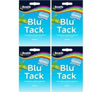 Reusable Adhesive Putty Blu Tack original, Handy Size Multipurpose Sticky Tack, Removable Adhesive Putty, Clean, Safe & Easy to Use Sticky Tack for Home and Office (4, Blue)