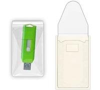 Reusable Adhesive USB Flash Drive Holders - 10-Pack, Clear Polypropylene (2″ × 3 7/16″) with Resealable Weatherproof Flap - Dust-Resistant Storage for Personal, Teacher & Small Office Use