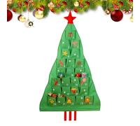Reusable Advent Fabric 120 x 6 cm, 24 Days Christmas Tree Shaped Bag, Countdown Calendar with Numbered Pockets and Hanging Rope Design | Living Room Bedroom Apartment Wall Door Fireplace Office