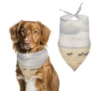 Reusable African Savannah Triangle Pet Scarf, Dog Bandana, Polyester Fabric, Pet Bandana for Small Medium Large Dog Cat and Other Pets 27.6 * 11.8 Inches