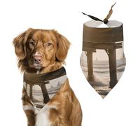 Reusable Afternoon at The Beach Triangle Pet Scarf, Dog Bandana, Polyester Fabric, Pet Bandana for Small Medium Large Dog Cat and Other Pets 27.6 * 11.8 Inches