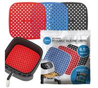 Reusable Air Fryer Liners 3 Pack for 2QT - 6.5" Square Silicone Airfryer Liner - Easy to Clean Air Fryer Accessories As Seen on the Today Show - Dishwasher Safe Non-Stick Parchment Paper Replacement