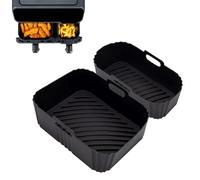 Reusable Air Fryer Liners for Tefal Easy Fry 5.2L/3.1L, Dual Air Fryer Accessories Air Fryer Silicone Liners Reusable Air Fryer Inserts for Lakeland 5L/3L, Tower T17099 5.2L/3.3L, Salter 5.5L/3.5L
