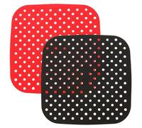 Reusable Air Fryer Liners, Silicone Air Fryer Liners 2Pcs Non Stick Silicone Mat for Square Perforated Airfryer Parchment Paper Replacement Reusable Accessories