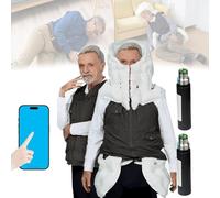 Reusable airbag Jacket Elderly Prevent Fall Smart airbag Vest With APP To View Exercise Data For Outdoor Use, Smart Airbag Vest Comprehensive Protection for the Elderly from Falling XL-Maleblack