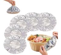 Reusable Aluminum Foil Food Covers, Stretchy Elastic Edge Bowl Plate Tray Lids Heat Retaining Food Grade Cover,Food Fresh Keeping Bags for Picnic and Outdoor Dining