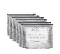 Reusable Aluminum Foil Sealable Storage Bags, 10 Pcs Aluminum Freezer, for Vegetables Fruits Bread Meat, Stand Up Sealable with Label and Zip Lock (M-10pcs)