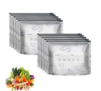 Reusable Aluminum Foil Sealable Storage Bags, Stand Up Foil Sealable Bags with Label and Zip Lock, Reusable Seafood Meat Freezer Bag, for Vegetable Fruit Meat (10PCS,11.41 * 10.23in)