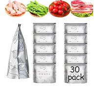 Reusable Aluminum Foil Sealable Storage Bags,Vacuum Zipper Pouches With Label And Zip Lock,3 Sizes Aluminum Foil Bags,Freezer Safe,Leak Proof,Stand Up For Meat Vegetables (30, 11.4in x 9.2in)