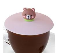 Reusable and flexible silicone lids for coffee, tea and water cups, dust protection with animal motif, ecological leakage protection, funny cup lid gifts