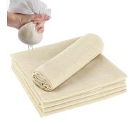Reusable and Washable Cheese Cloths for Straining,Cheese Cloths for Straining,Muslin Cloths for Cooking,Precut 50X50cm,100% Unbleached Pure for Straining Butter,Nut Milk (4, 4 Brown)