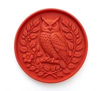 Reusable Animal Shape Stepping Stone Mould, 20cm Round Concrete Stepping Stone Moulds Silicone, Cement Moulds for Garden Walkway, Plastic Casting Mould for Patio Yard and Outdoor Decor，Owl