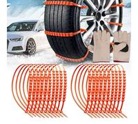 Reusable Anti Snow Chains, 10/20/40 PCS Portable Snow Tire Chain for Pickup Trucks SUV, Universal Adjustable Emergency Portable Snow Tire Chains for Ice Snow Mud Sand Mountain Road Climbing (20Pcs)