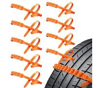 Reusable Anti-Snow Chains - 35.43 Inch Pack of 10 Snow Cable Ties for Tyres Non-Slip Car Wheel Chains for Vehicle, Car, SUV, Saloon, Truck, Outdoor Driving