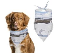 Reusable Arctic Foxes on The Tundra Triangle Pet Scarf, Dog Bandana, Polyester Fabric, Pet Bandana for Small Medium Large Dog Cat and Other Pets 27.6 * 11.8 Inches