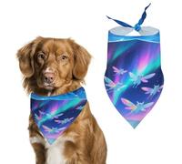 Reusable Aurora Elf Triangle Pet Scarf, Dog Bandana, Polyester Fabric, Pet Bandana for Small Medium Large Dog Cat and Other Pets 27.6 * 11.8 Inches