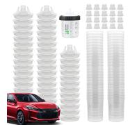 Reusable Automotive Paint Mixing Cups - Clear Scale Car Painting Kit | Complete Paint System With 20 Plugs And 50 Lids, For Spray Guns, Auto Body Shops, DIY Painting And Professional Painters