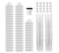 Reusable Automotive Paint Mixing Cups - Clear Scale Car Painting Kit | Complete Paint System With 20 Plugs And 50 Lids, For Spray Guns, Auto Body Shops, DIY Painting And Professional Painters