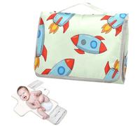 Reusable Baby Changing mat with Tissue Pocket Cartoon Cute Color Rockets Portable Changing pad for Baby Infant Travel Kit cambiadores de pa?ales para Bebes