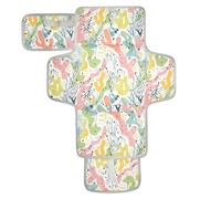 Reusable Baby Changing mat with Tissue Pocket Changing pad for Changing Table Infant Travel Station Kit Coral Seagrass Light Color