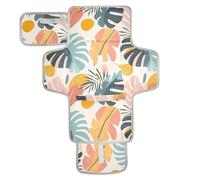 Reusable Baby Changing mat with Tissue Pocket Portable Baby Changing pad with Built-in Pillow Simple Geometric Leaves Plants