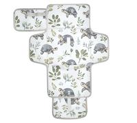 Reusable Baby Changing pad with Tissue Pocket Changing Pads for Changing Table Infant Travel Station Kit Turtle Grey Leaf