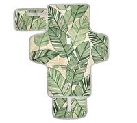 Reusable Baby Changing pad with Tissue Pocket Diaper mat Changing pad with Built-in Pillow Tropical Tree Leaf