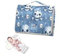 Reusable Baby Changing pad with Tissue Pocket Surrealism Pirates Baby Blue Travel Changing pad for Baby for Moms, Dads cambiador de pa?ales para Bebes