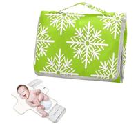 Reusable Baby Changing pad with Tissue Pocket Trendy Snowflake Lemon Green Portable Changing pad for Baby for Moms, Dads cambiador de pa?ales para Bebes