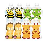Reusable Baby Food Pouches Squeeze Toddler Baby Food Storage Refillable Bag 8PCS Random Color