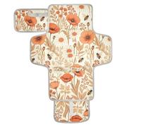 Reusable Baby Pee Pads with Tissue Pocket Baby Portable Changing pad Lightweight & Foldable Changing Station Bee Wildflowers Beige