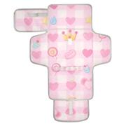Reusable Baby Pee Pads with Tissue Pocket Changing Pads for Changing Table with Built-in Pillow Cute Pink Sweet Character Lines