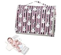 Reusable Baby Pee Pads with Tissue Pocket Striped Rabbits and Bone Portable Changing pad for Baby Lightweight & Foldable Changing Station cambiadores de pa?ales para Bebes